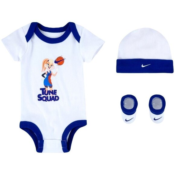 Nike Baby Space Jam Onesie Bootie Hat 3 Piece Set - Picture 1 of 6
